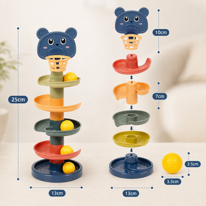 Montessori Baby Toys Rolling Ball Pile Tower Early Educational Toys for Children Rotating Track Baby Games Stacking Toy for Kids