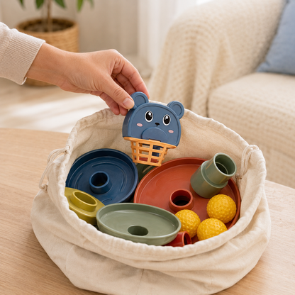 Montessori Baby Toys Rolling Ball Pile Tower Early Educational Toys for Children Rotating Track Baby Games Stacking Toy for Kids