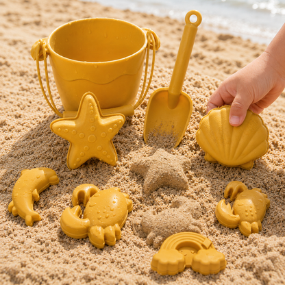 8PCS Summer Beach Set Toys For Kids Digging Sand Plastic Bucket Watering Bottle Shovels Children Beach Water Game Toys Tools
