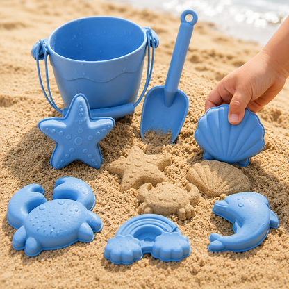 8PCS Summer Beach Set Toys For Kids Digging Sand Plastic Bucket Watering Bottle Shovels Children Beach Water Game Toys Tools