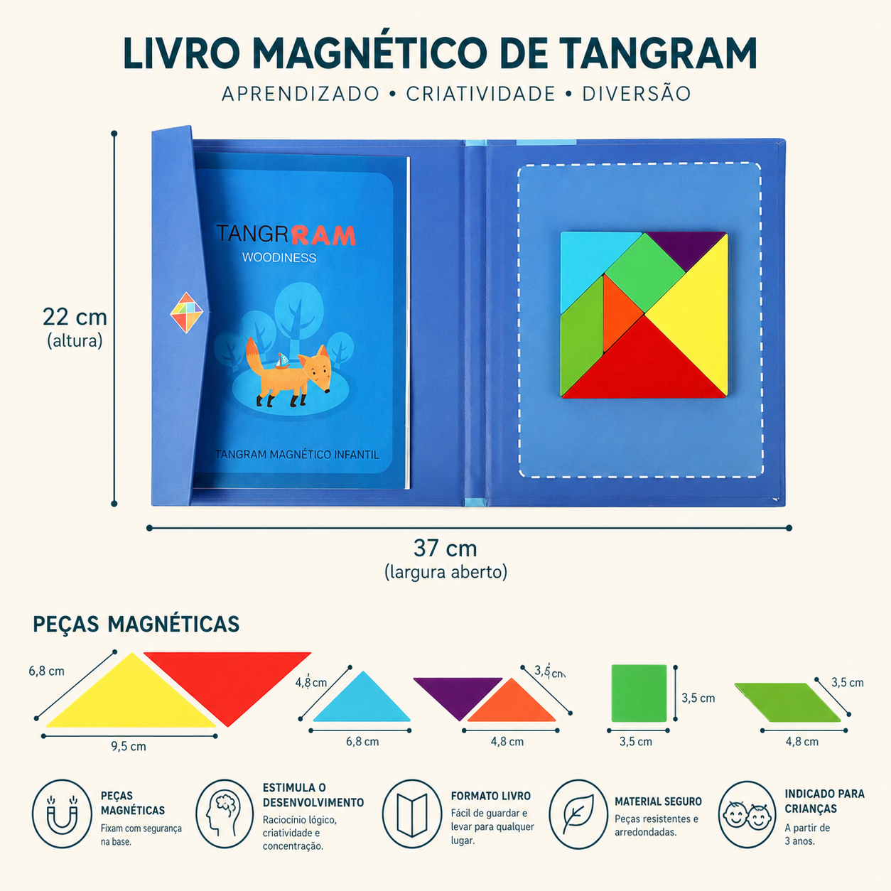Montessori Magnetic Wooden Board Puzzle for Children