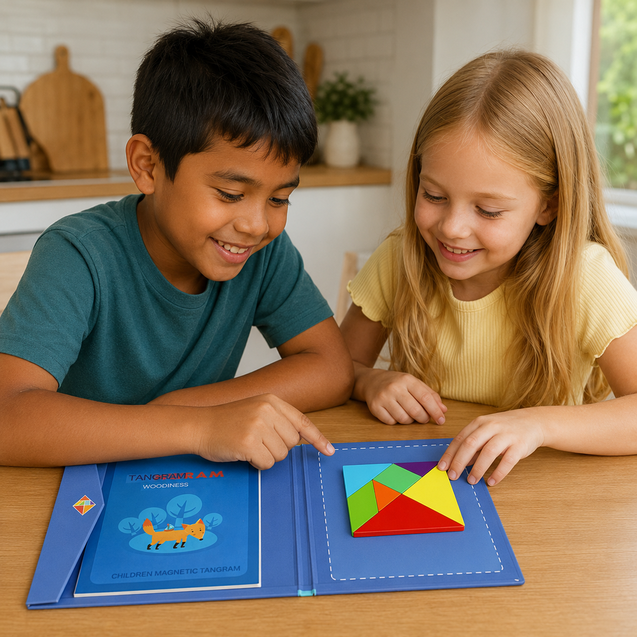 Montessori Magnetic Wooden Board Puzzle for Children