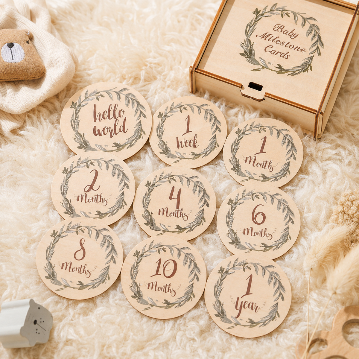 Eucalyptus Leaf Baby Milestone Cards