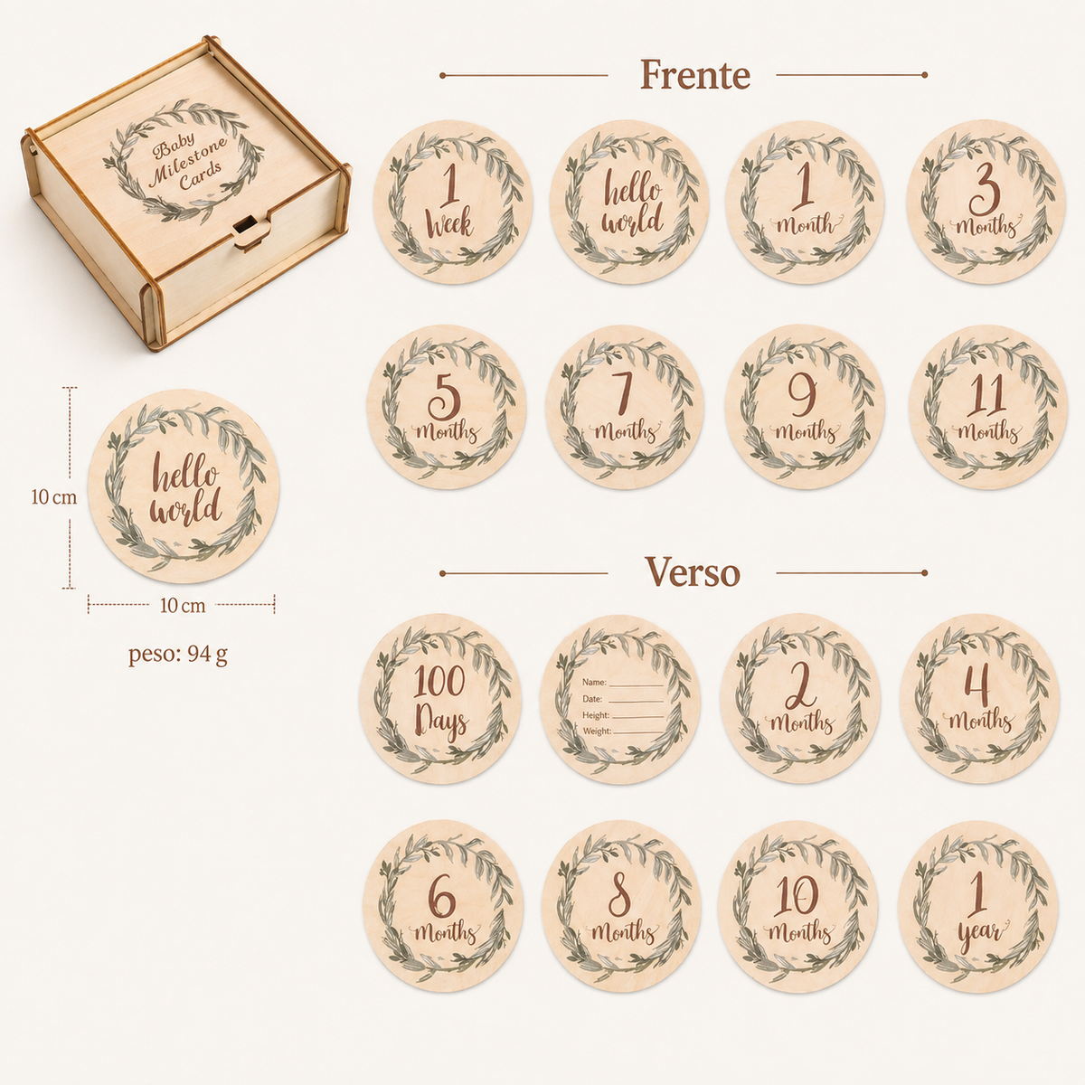 Eucalyptus Leaf Baby Milestone Cards